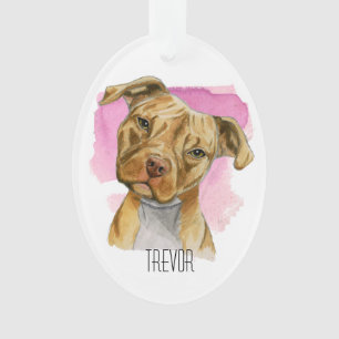 Pitbull Terrier Hundekopf-Neigung   addieren Ihren Ornament
