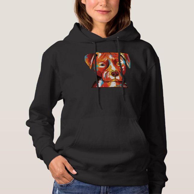 Pitbull Terrier Painting Hoodie (Vorderseite)