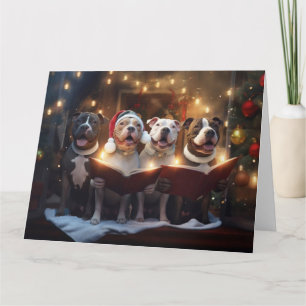 Pitbull Terriers Weihnachtslieder Karte
