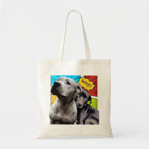 Pitbull und Staffy Originalkunst meiner zwei Hunde Tragetasche