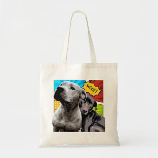 Pitbull und Staffy Originalkunst meiner zwei Hunde Tragetasche