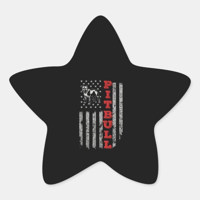 Pitbull USA Flag Stern-Aufkleber (Vorderseite)