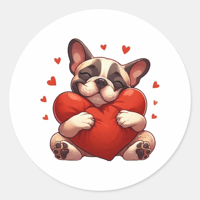 Pitbull Valentinstag Geschenke Runder Aufkleber (Vorderseite)