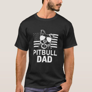Pitbull Vater America Flag Lover Pater Pitbull Lie T-Shirt