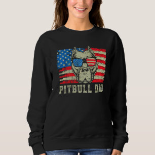 Pitbull Vater American Pit Bull Dog US Flag 4. J Sweatshirt
