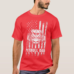 Pitbull Vater American Pit Bull Dog US Flag 4. J T-Shirt