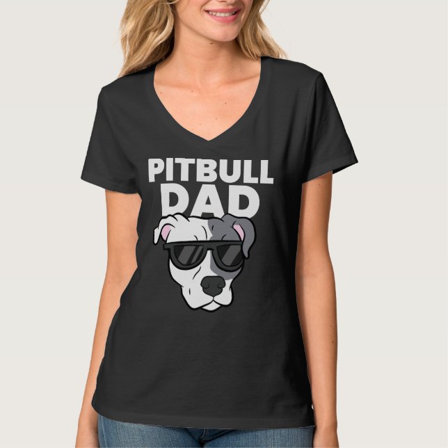 Pitbull Vater Pit Bull Dog Papa Funny Pitbull Dog  T-Shirt (Vorderseite)