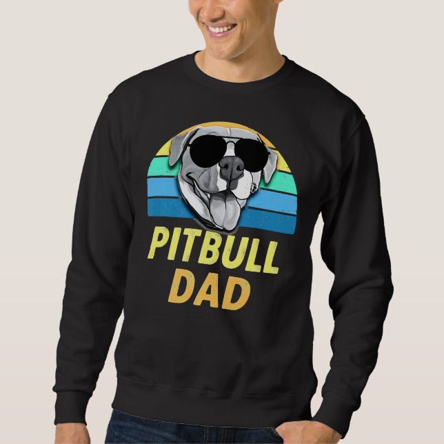 Pitbull Vater Retro Funny Pit Bull Awareness Sweatshirt (Vorderseite)