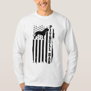 Pitbull Vater Vintag American Flag Patriotic Pitbu T-Shirt