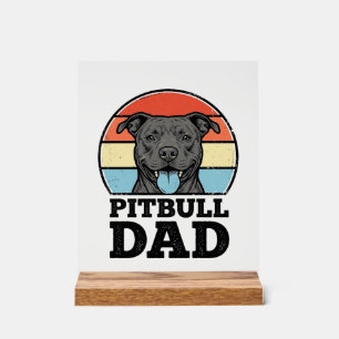 Pitbull-Vater Vintage-Hundefreund-Shirt-Design (2) Acrylschild