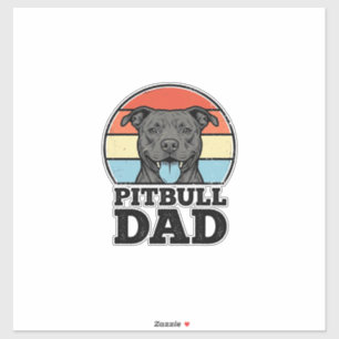 Pitbull-Vater Vintage-Hundefreund-Shirt-Design (2) Aufkleber