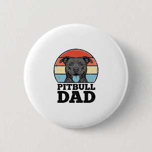 Pitbull-Vater Vintage-Hundefreund-Shirt-Design (2) Button