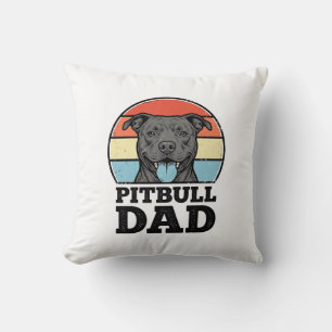 Pitbull-Vater Vintage-Hundefreund-Shirt-Design (2) Kissen