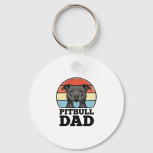 Pitbull-Vater Vintage-Hundefreund-Shirt-Design (2) Schlüsselanhänger