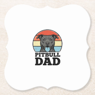 Pitbull-Vater Vintage-Hundefreund-Shirt-Design (2) Untersetzer