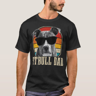 Pitbull-Vater Vintage-Sonnenbrille Lustiger Hund T-Shirt
