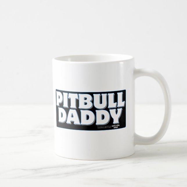 PITBULL VATI Schwarz-Hintergrund Kaffeetasse (Rechts)