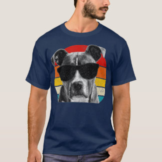 Pitbull Vintage Sonnenbrille Lustiger Pittie Hund T-Shirt