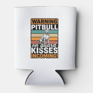 Pitbull-Warnung Küsse Eingehend Vintage-Hund-Desig Dosenkühler