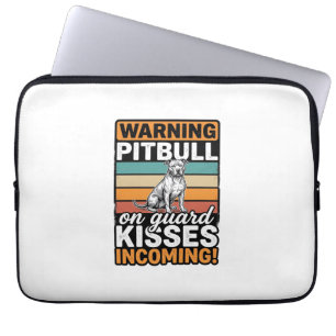 Pitbull-Warnung Küsse Eingehend Vintage-Hund-Desig Laptopschutzhülle