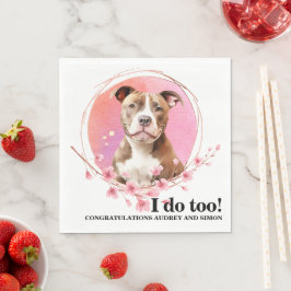 Pitbull Wedding Napkins mit Foto von Hunden Serviette