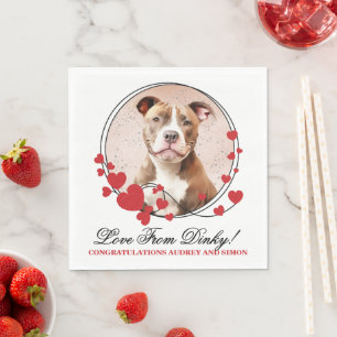 Pitbull Wedding Napkins mit Foto von Hunden Serviette