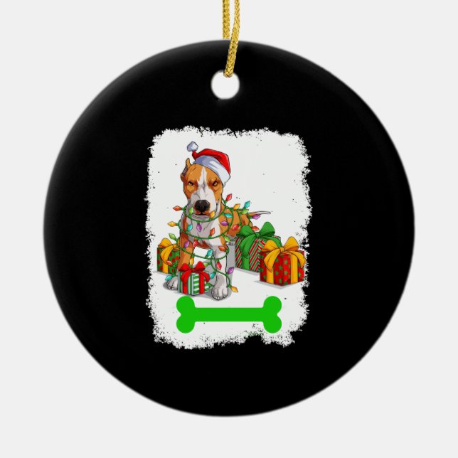 PitBull Weihnachtsdekorationen Pajama Weihnachtsma Keramik Ornament (Vorne)
