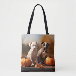 Pitbull-Welpe Herbstfreude Kürbis
