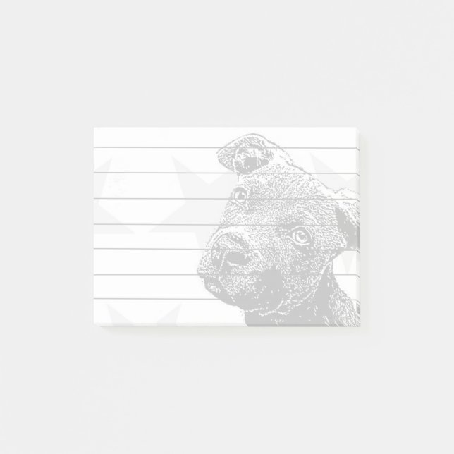 Pitbull Welpe Post-Itanmerkungen Post-it Klebezettel (Vorderseite)