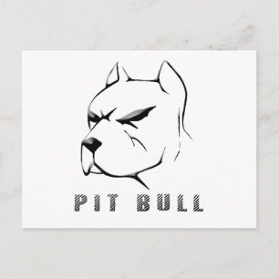 Pitbull zeichn postkarte