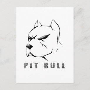 Pitbull zeichn postkarte