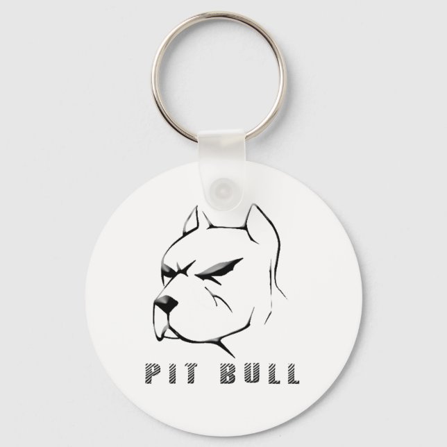 Pitbull zeichn schlüsselanhänger (Vorderseite)