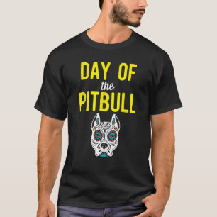 Pitbull Zucker-Schädel Mexikanischer Hund Dia De L T-Shirt