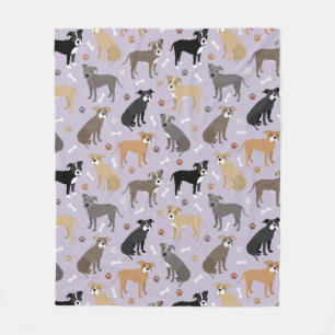 Pitbulle Paws and Bones Fleece Blanket