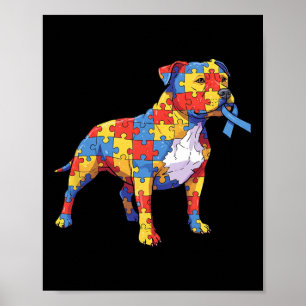 Pitbulle Puzzle Autismus Bewusstsein Autistische F Poster