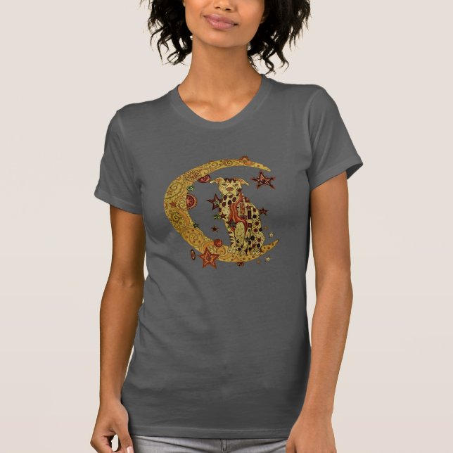 Pitbulle und Mond T-Shirt (Vorderseite)