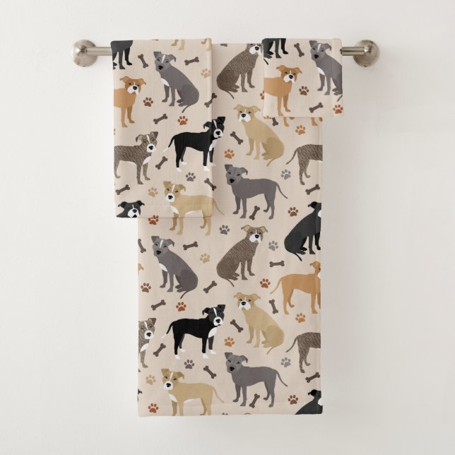 Pitbullöcher und Knochen Badetuch Set (Insitu)