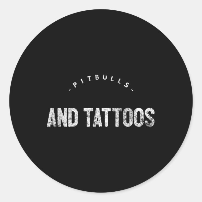 Pitbuls und Tattoos-Neuheit Runder Aufkleber (Vorderseite)