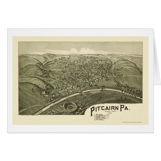 Pitcairn, panoramische Karte PAs - 1901 (Vorderseite (Horizontal))