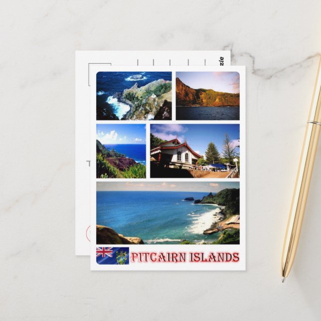 Pitcairninseln - Mosaik - Postkarte (Vorderseite/Rückseite Beispiel)