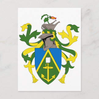 Pitcairninseln, Offizielle Wappenküste Postkarte