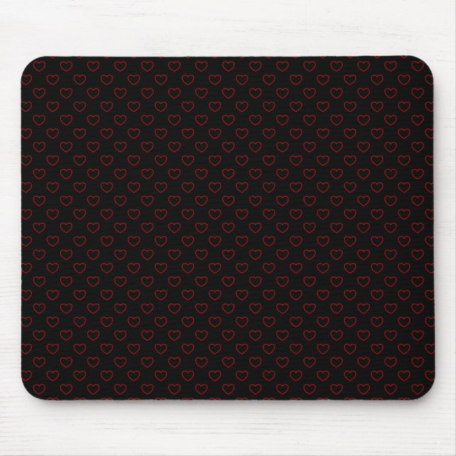 Pitch Black Mousepad mit kleinen rot-gerahmten Her (Vorne)
