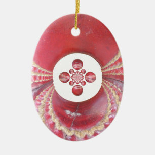 Pitch Kaleidoskop: Kricketbälle das Herz des Spiel Keramikornament