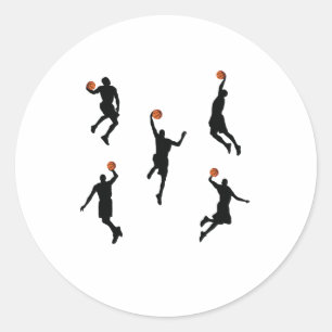 Pitch Player Basketball Niedliche digitale Kunst - Runder Aufkleber