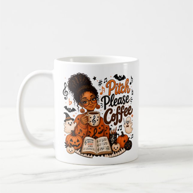 Pitch Please Coffee Musiklehrer Halloween Tasse (Links)