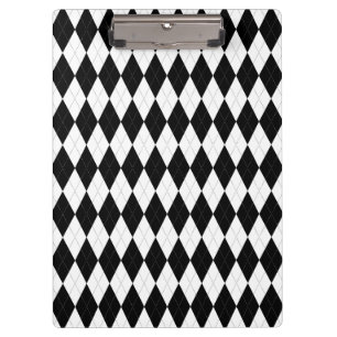 Pitch Schwarze Raute Weiß Kleine Diamantform Klemmbrett