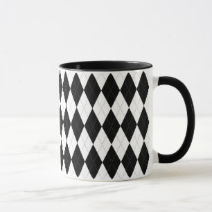 Pitch Schwarze Raute Weiß Kleine Diamantform Tasse