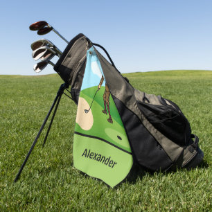 Pitch Shot von Panikgeplagtem Duffer Golfhandtuch