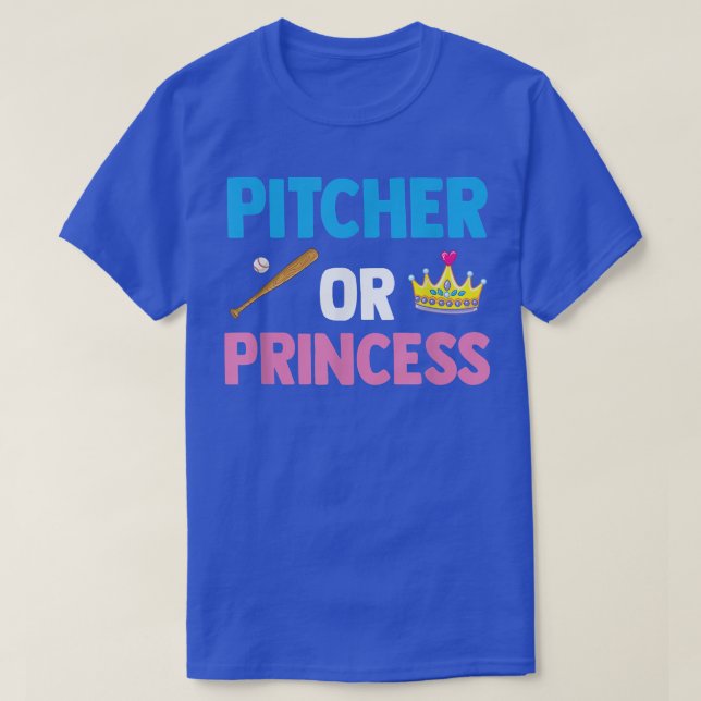 Pitcher oder Prinzessin Funny Gender Reveal Party  T-Shirt (Design vorne)