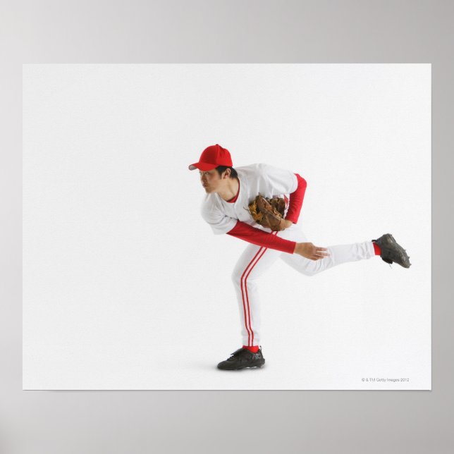 Pitcher Throwing Baseball Poster (Vorne)